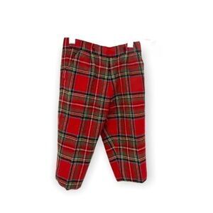 Friki pants Christmas holiday wool Boys Tartan Plaid red green 9 months